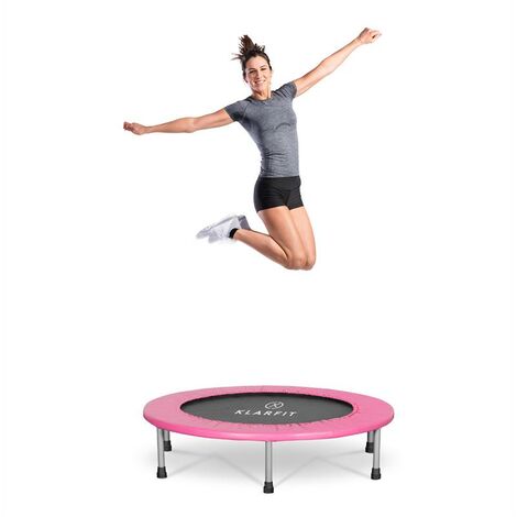 Klarfit Rocketbaby Trampoline Ø 96 cm charge 100 kg revêtement pulvérisé rose