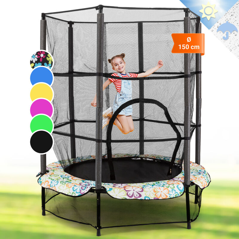 

Rocketkid 4 Cama elástica 140 cm Red de seguridad Estampado de flores