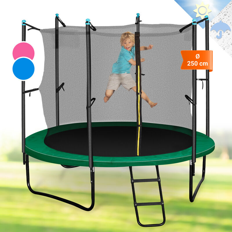 

Rocketstart 250 Cama elástica Trampolin 250cm Red de seguridad Verde