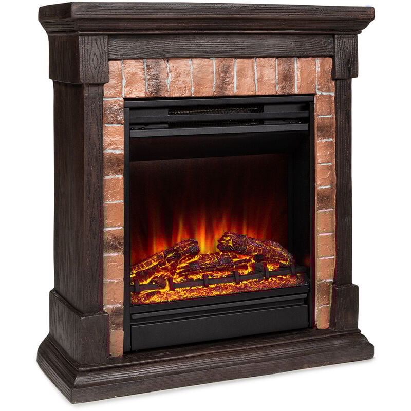 Cheminee Electrique Effet Flamme, Cheminée Electrique Decorative Chauffante de 1800W, Télécommande et Minuterie, Fausse Cheminée a led, Chauffage