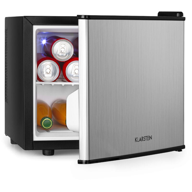 Klarstein - Mini Frigo de Chambre pour Boissons, Petit Frigo Silencieux, Mini Bar Intérieur, Bières, Vins, Petit Refrigerateur Camping, 3 Niveaux de