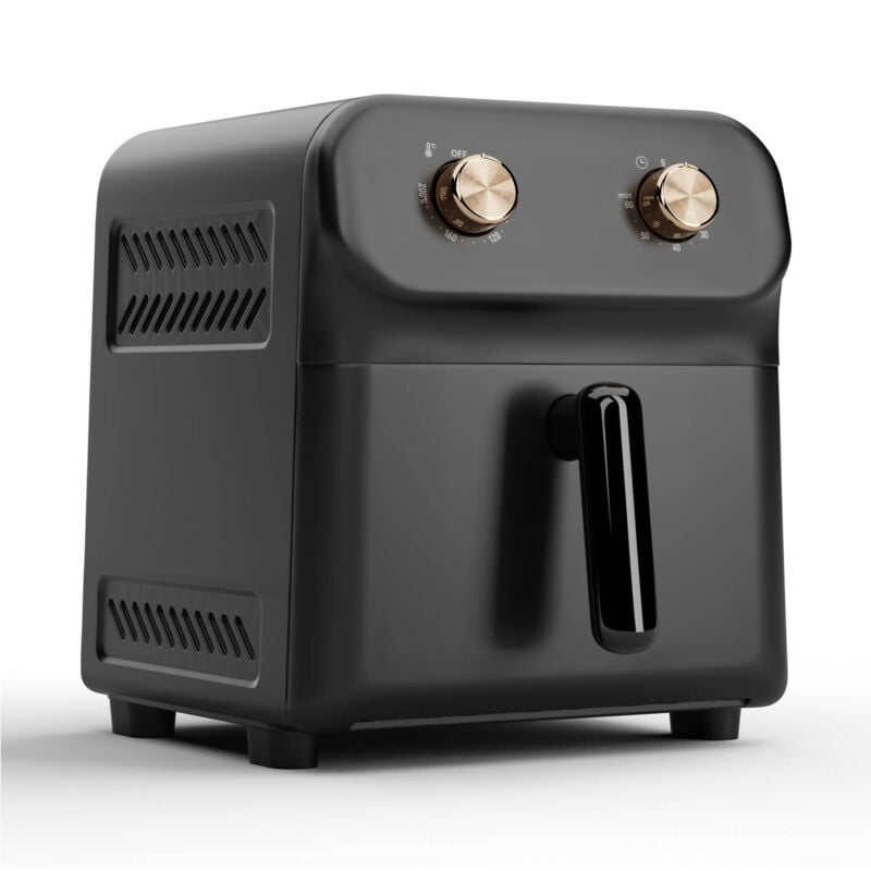 Klarstein - AeroCrisp 6 Air Fryer – 6L Large Air Fryer, 1700W, Circulating Hot Air Technology, Cool-Touch Housing, Rotary Knobs, Anti-Stick Coating,