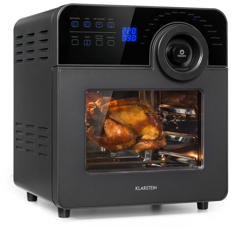 Klarstein - Airfryer Friteuse à air chaud, 1700 w , 14 l , Friteuse électrique, Friteuse sans huile, 16 programmes ,Thermostat : 50 - 220 °c, Noir