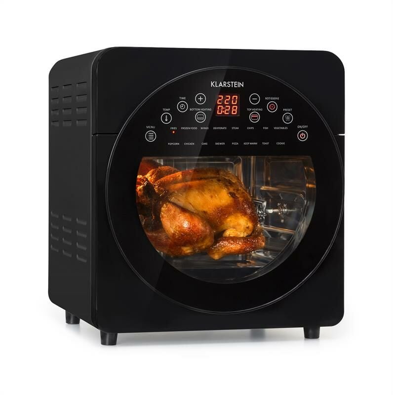 Klarstein - Airfryer, Friteuse à air chaud, Friteuse électrique, 1700 w, 14 l, 16 programmes , Friteuse sans huile, Easy touch, Noir