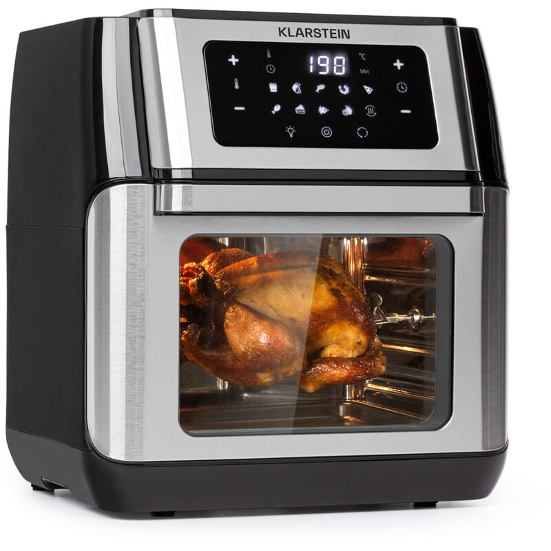Klarstein - Airfryer Friteuse à air chaud, grande capacité 10 litres , 1500W , Friteuse électrique, 9 programmes de cuisson , Ecran , Friteuse sans
