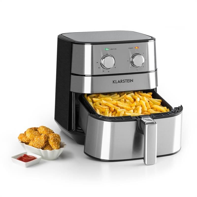 Klarstein - Airfryer Friteuse à air chaud, multifonction, cuisson sans huile , Friteuse électrique, thermostat & minuterie , 5,4L , Friteuse sans