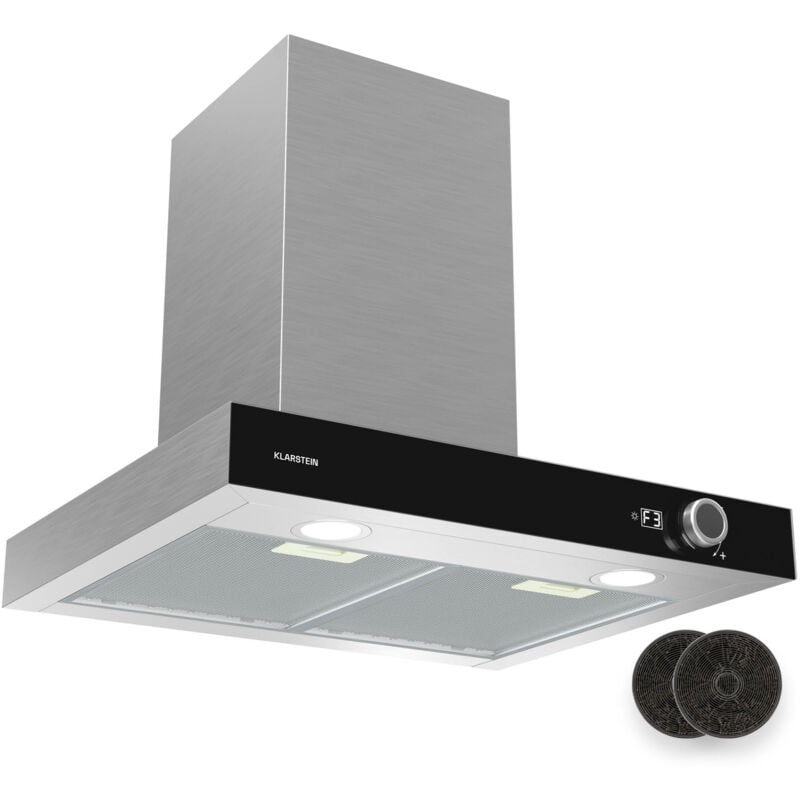 Klarstein - AirNova Hotte aspirante - 60 cm Hotte murale, 620 m³/h, cee a++, led 6500 k, Silencieuse 49 dB, Acier Inoxydable, Extraction &