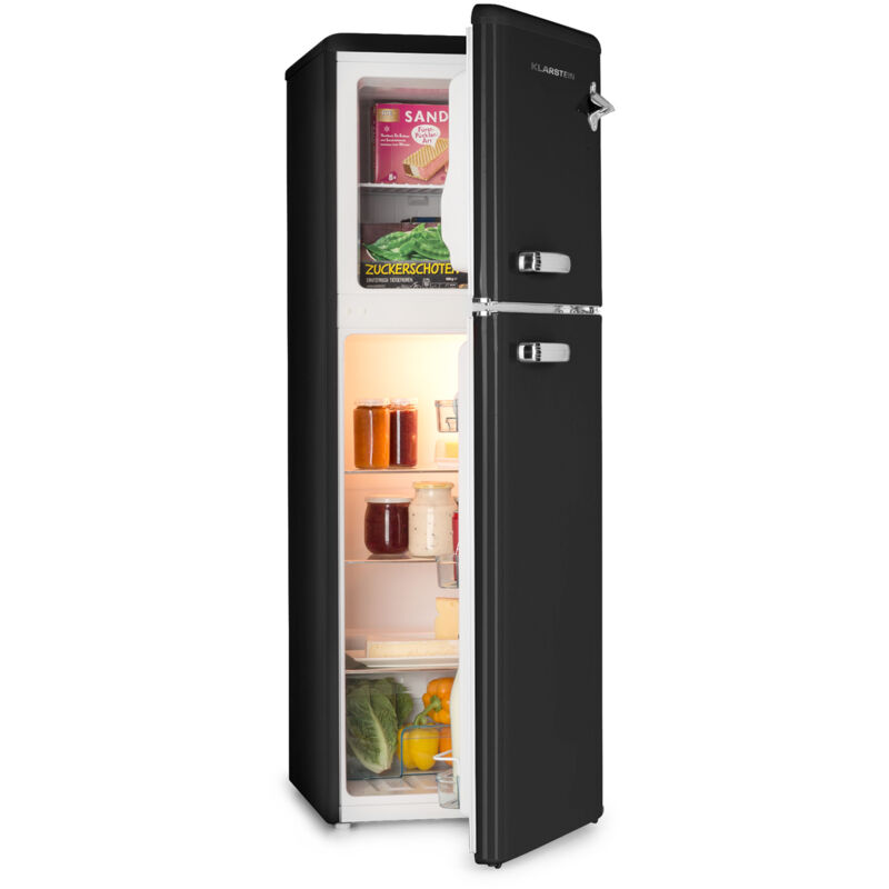 Klarstein - Audrey Retro - Réfrigérateur-congélateur combiné rétro, réfrigérateur et congélateur, capacité de refroidissement variable en continu,