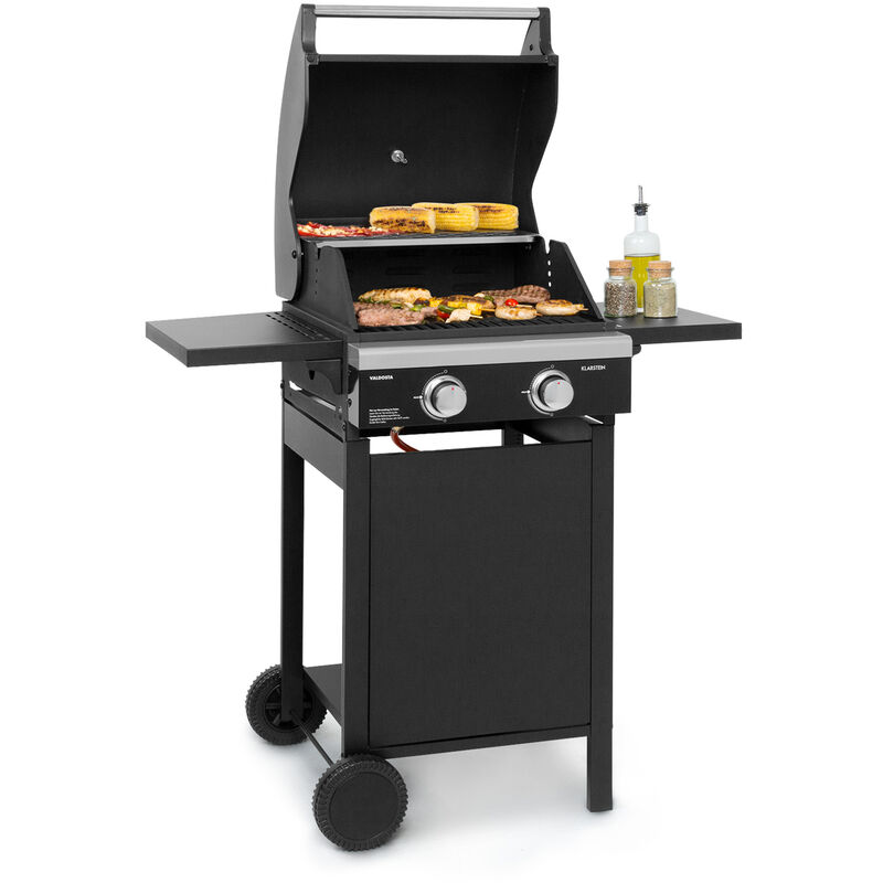 Klarstein - Barbecue Gaz Camping 7 Brûleurs à Gaz, Plancha au Gaz 7 Anneaux de 19.3kW, Gril à Gaz en Acier Inoxydable, bbq Exterieur avec Feu a Gaz,