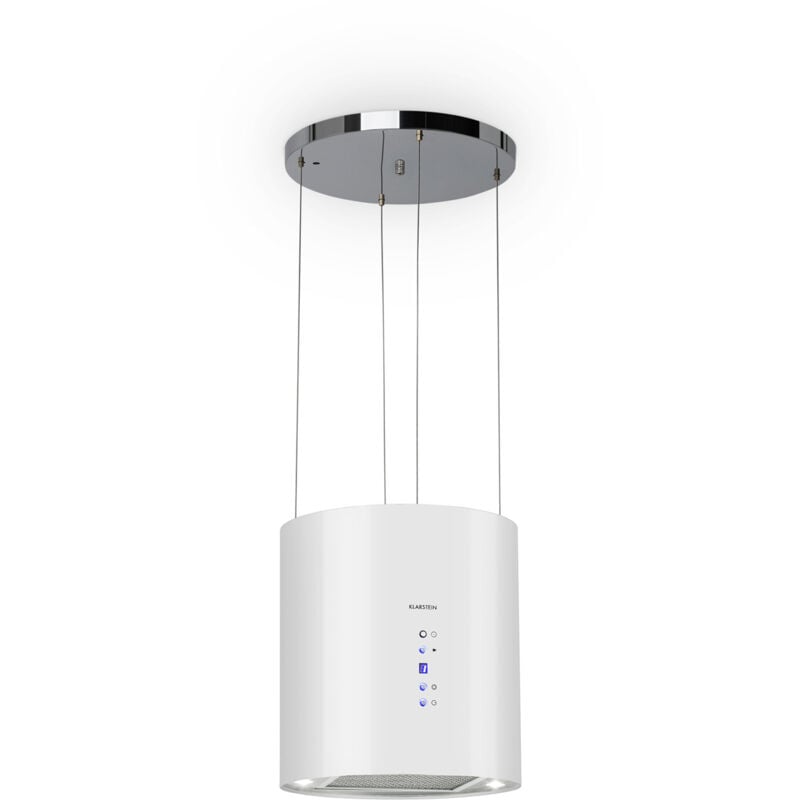 Klarstein Barett Hotte aspirante Ø35 cm Mode recirculation 560 m³/h LED blanche