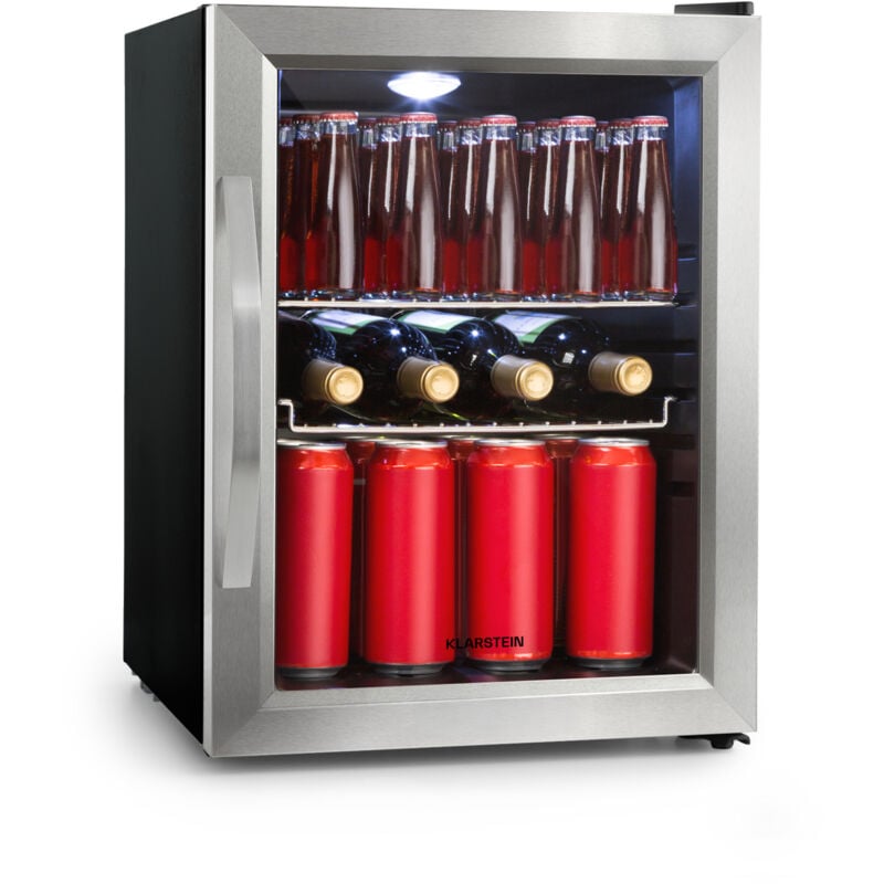 Klarstein - Mini Frigo de Chambre et Bureau pour Boisson, Petit Frigo Silencieux, Refrigerateur Mini Bar 33L, Petit Réfrigérateur Camping, Étagères