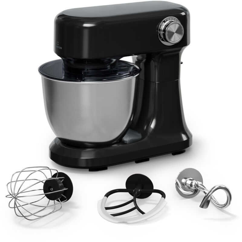 Klarstein Bella Evo Robot Pâtissier 1500W 5L Bol Inox 12 Vitesses Système Planétaire Robot de Cuisine Noir