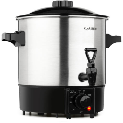 Klarstein Biggie Eco Einkochautomat & Getränkespender, 1000W, 30-100 °C, 9 Liter Nutzvolumen, Zapfhahn, Kontrollleuchte, inklusive Einlegerost