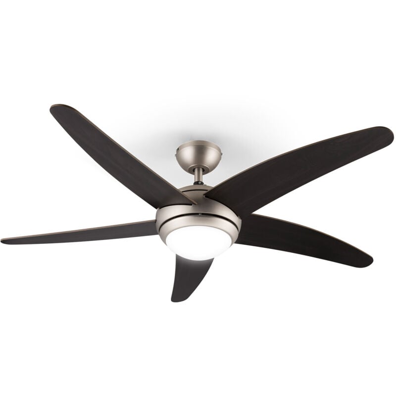 Klarstein - Bolero ventilateur de plafond 2-en-1 134 cm lampe 55 w pales en noyer télécommande
