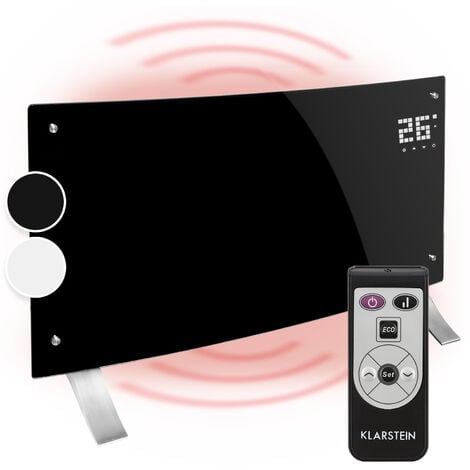 Klarstein Bornholm Curved Convector Calefactor Radiador Termostato Temporizador 2000W negro