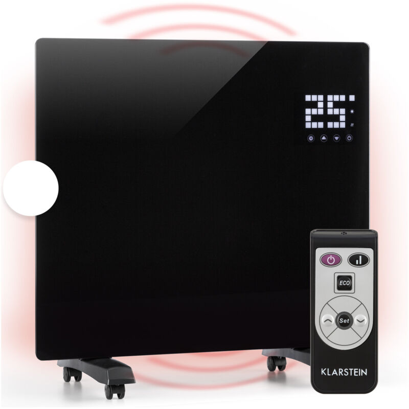 Klarstein - Radiateur Electrique Mobile, Chauffage Electrique Mural 1000W à Faible Consommation d'Energie pour Maison, Salle de Bain, Convecteur,