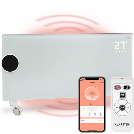 Klarstein Bornholm Smart riscaldatore a convezione 2000W WiFi display a LED timer bianco