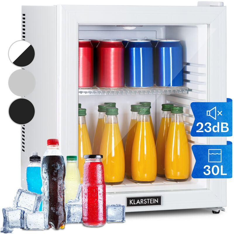 Klarstein Mini Frigo de Chambre de 32L pour Snacks et Boissons, Petit Frigo Top Silencieux, Mini Bar, Petit Réfrigérateur Camping, Mini Frigo