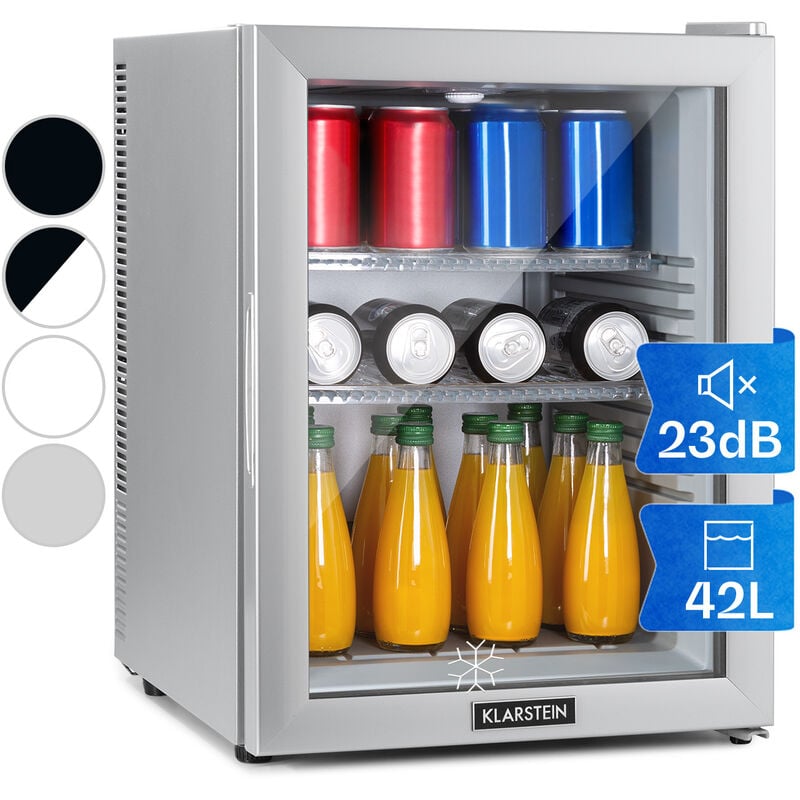 Klarstein - Mini Frigo de Chambre de 42L pour Snacks et Boissons, Petit Frigo Top Silencieux, Mini Bar, Petit Réfrigérateur Camping, Mini Frigo