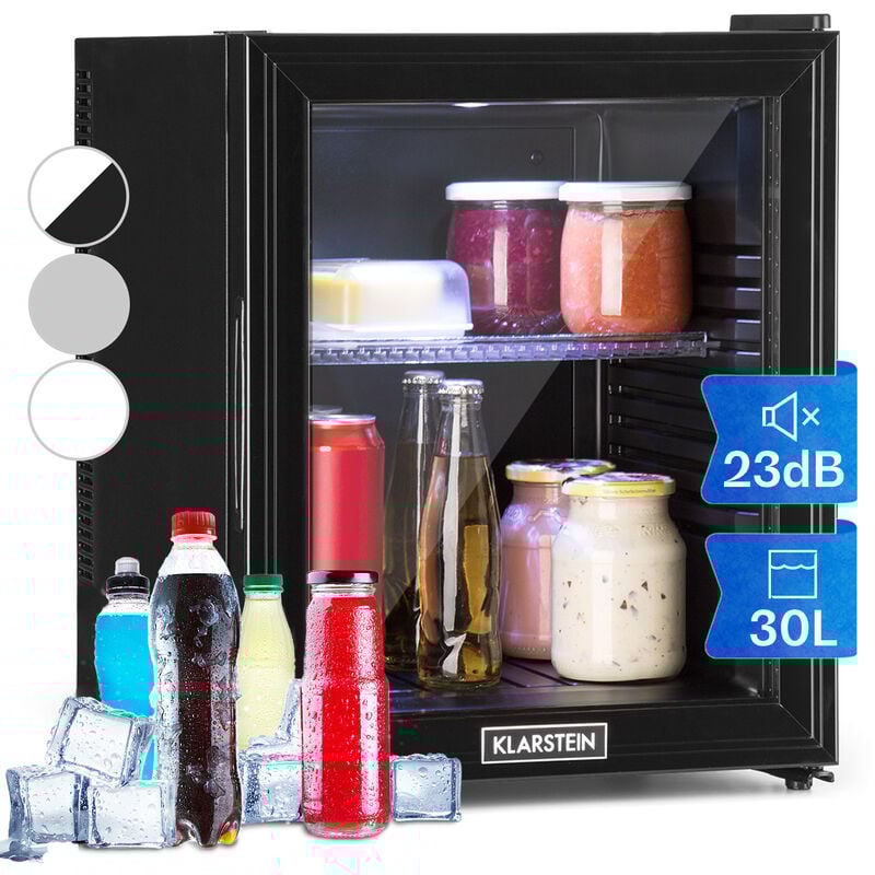 Klarstein - Mini Frigo de Chambre de 32L pour Snacks et Boissons, Petit Frigo Top Silencieux, Mini Bar, Petit Réfrigérateur Camping, Mini Frigo