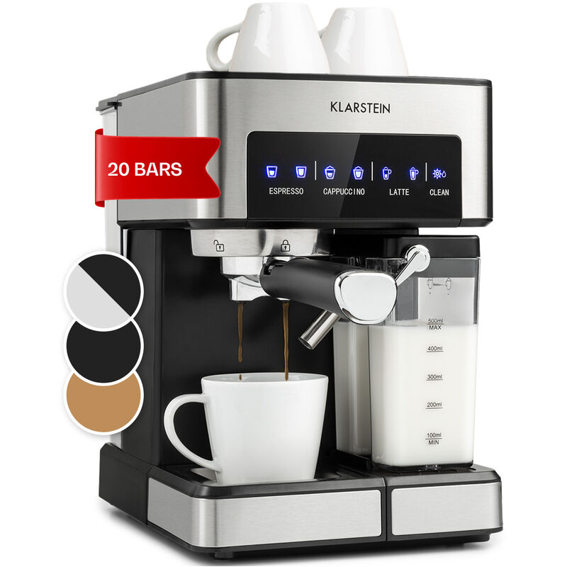 Arabica Comfort Siebträgermaschine 1350W 20 Bar 1,8l Touch-Bedienfeld