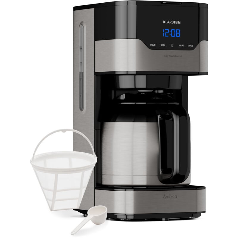 Cafetiere Espresso, Café Chaud et Glacé, Cafetières 1.2L, Machines à Café, Machines à Expresso, Petite Cafetière Electrique Acier Inoxydable 800W