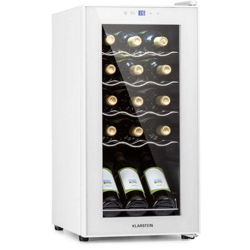 Klarstein - Cave a Vin, Caves à Vin de Conservation de 44L, Porte en Verre, Cave a Vins à Zone Unique, Bar Int/Ext, Frigo Vin, Armoire a Vin, Cave a