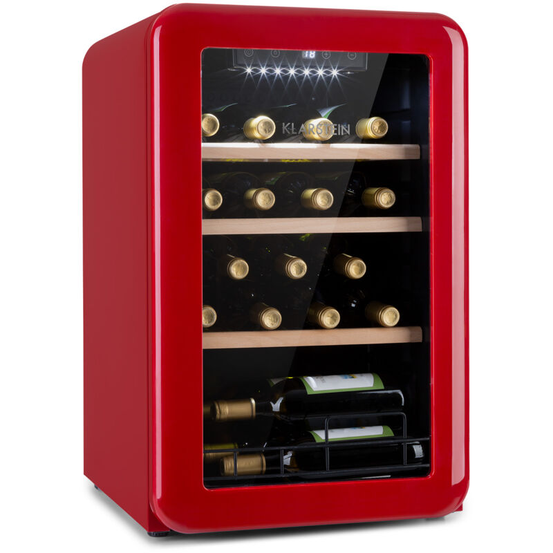 Klarstein - Cave a Vin, Réfrigérateur à Vin avec Porte en Verre, Cave à Vin de Vieillissement, Zone Unique, Prosecco, Bière, Ecran Tactile,