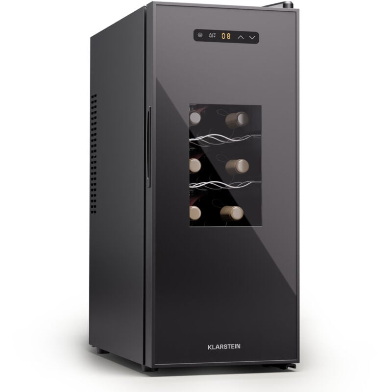 Klarstein Cave à vin sur pied 1 zone, Petit réfrigérateur à boissons, Petite cave à vin avec porte vitrée, Réfrigérateur à boissons