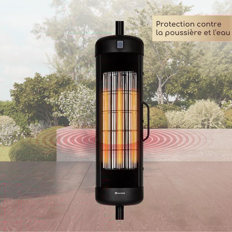 Blumfeldt - Klarstein Chauffage Electrique à Infrarouge, Chauffage de Jardin 2W, Chauffage Terrasse Exterieur IP54, Efficacité Energétique, Fixer Sur