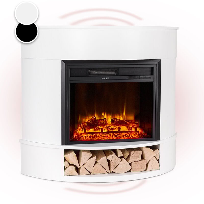 Klarstein Cheminée Electrique d'Intérieur, Chauffage Electrique de 1800W, Fausse Cheminée Decorative avec Effet Flamme en LED, Télécommande Inclus,