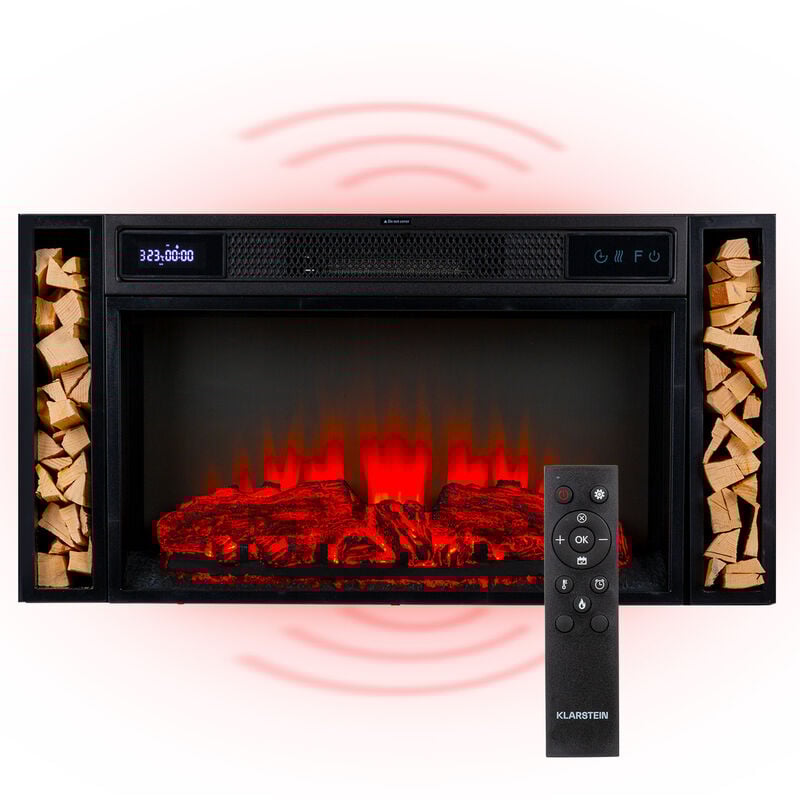 Cheminée Electrique d'Intérieur, Chauffage Electrique de 1900W, Fausse Cheminée Decorative avec Effet Flamme en led, Télécommande Inclus,