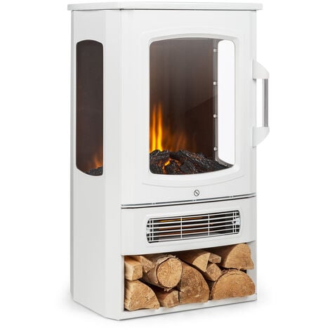 Klarstein Cheminée Electrique d'Intérieur, Chauffage Electrique de 2000W, Fausse Cheminée Decorative avec Effet Flamme en LED, Télécommande Inclus, Programmable, Minuterie, Thermostat Réglable
