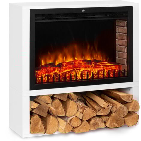 Klarstein Cheminee Electrique Effet Flamme, Cheminée Electrique Decorative Chauffante de 1000W/2000W, Télécommande et Minuterie, Fausse Cheminée a LED, Chauffage Cheminée Électrique a Poser