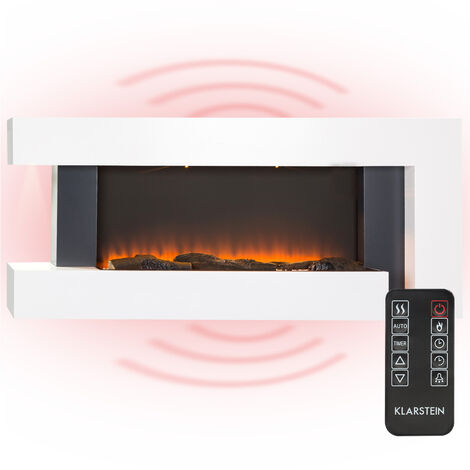 Klarstein Cheminee Electrique Effet Flamme, Cheminée Electrique Decorative Chauffante de 2000W, Télécommande et Minuterie, Fausse Cheminée a LED, Chauffage Cheminée Électrique Murale a Poser
