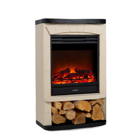 Klarstein Cheminee Electrique Effet Flamme, Cheminée Electrique Decorative Chauffante de 900/1800 W,  Minuterie, Fausse Cheminée a LED, Chauffage Cheminée Électrique a Poser