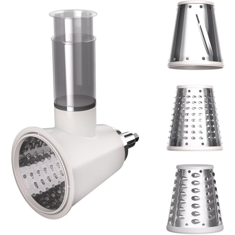 Klarstein - Chiara accessoire-salade - robot hachoir, accessoire à salade polyvalent, 3 lames en acier inoxydable, facile à assembler & nettoyer,