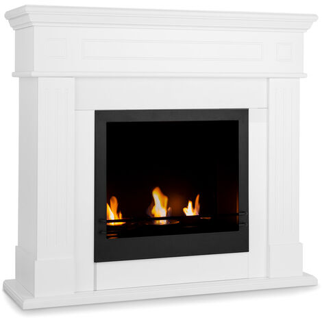 Klarstein Chimenea de etanol Phantasma Manor 3,4 kW estilo campestre MDF - Blanco