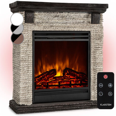 Klarstein Chimenea eléctrica Etna 1800W con temporizador semanal y mando a distancia LED - Negro