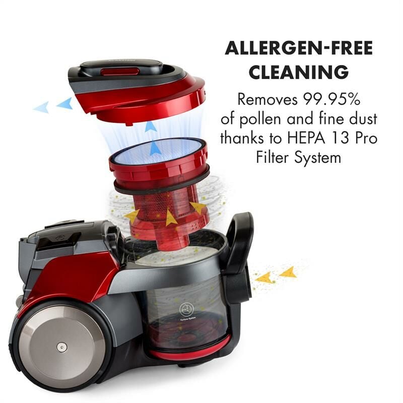 Klarstein Clean King Ergo Aspirateur cyclone sans sac HEPA13 KLARSTEIN Clean King Ergo Aspirateur Cyclone aspirateur