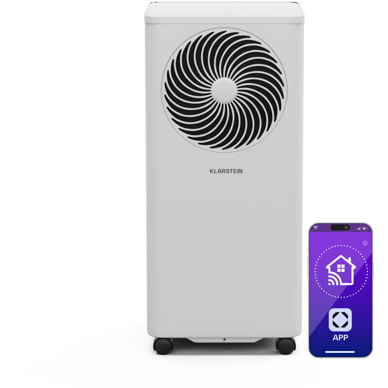 Klarstein - Climatiseur Mobile avec Evacuation 9000 btu, Climatisation Portable 3 en 1, Refroidissement, Déshumidificateur, Ventilateur, Connectivité