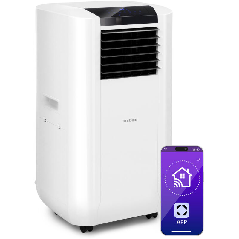 Klarstein - Max Breeze Smart - Climatiseur mobile, déshumidificateur, ventilateur, cee a, contrôle par appli, 4 modes, 3 vitesses, 500 m³/h, 57-95