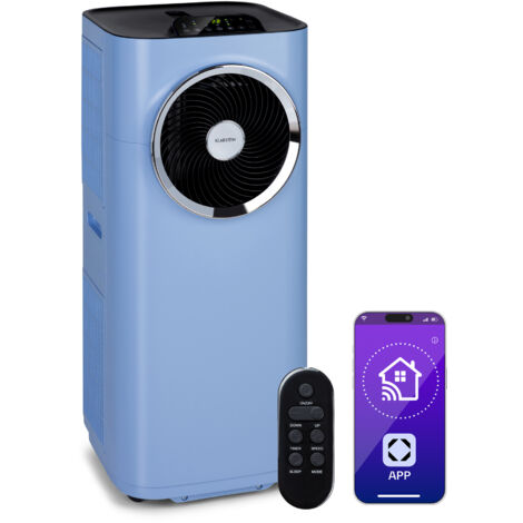 Klarstein – Climatiseur mobile silencieux 10K BTU – Purificateur d'air 5 en 1 – Déshumidificateur et mode nuit – Pour pièces jusqu'à 49 m²