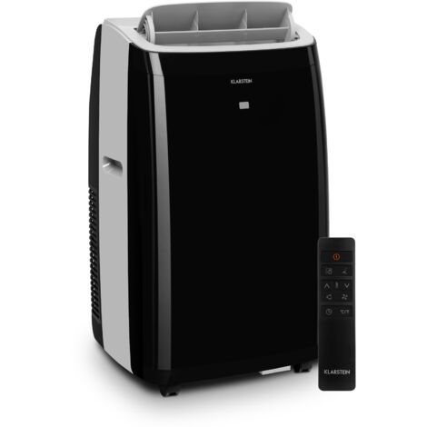 Klarstein Climatiseur Mobile Silencieux, Climatiseur 4 en 1, avec Mode Nuit, Déshumidificateur et Ventilateur, Mini Climatiseur à Faible Consommation, Petit Climatiseur Mobile, 14000 BTU, Noir