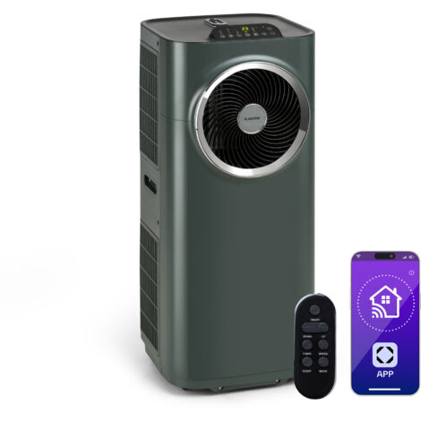 Klarstein Climatiseur Mobile Silencieux, Smart Climatisation Portable 5 en 1, Mini Clim, Purificateur et Elimination Odeurs, Déshumidificateur d'Air, Mode Nuit, Faible Conso, 12K BTU, Climatiseurs
