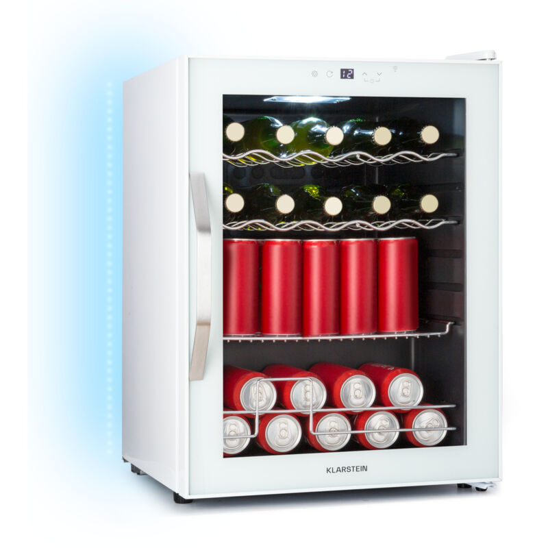 Klarstein - Coachella 60 Frigo à Boissons - 60L, WiFi, Éclairage led 7 Couleurs, Porte en Verre, Température 3-18°C, 3 Étagères Métal, Design
