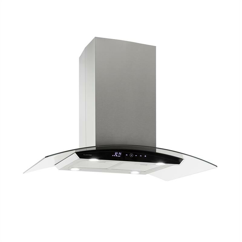 Klarstein Colette Hotte aspirante îlot 90cm 600 m³/h Classe A - inox argent