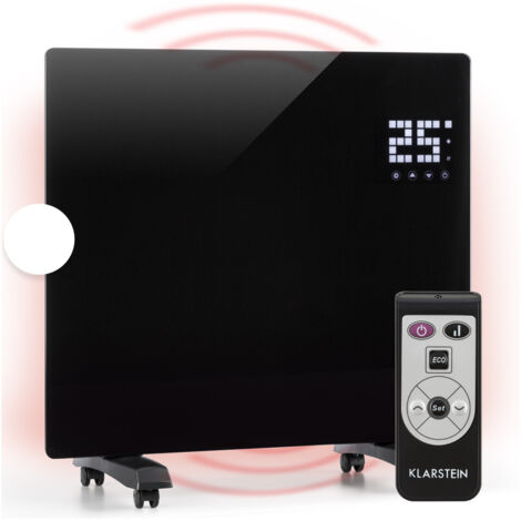 Klarstein – Convecteur mobile 1000W – Chauffage silencieux pour pièces jusqu'à 25 m² – Protection IP24 pour salles de bain – Thermostat réglable