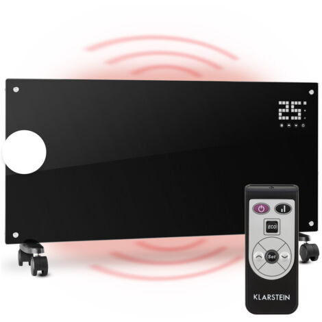 Klarstein – Radiateur électrique mobile 2000W – Norme IP24 pour salles de bain – Thermostat réglable – Minuterie automatique – Économie d'énergie