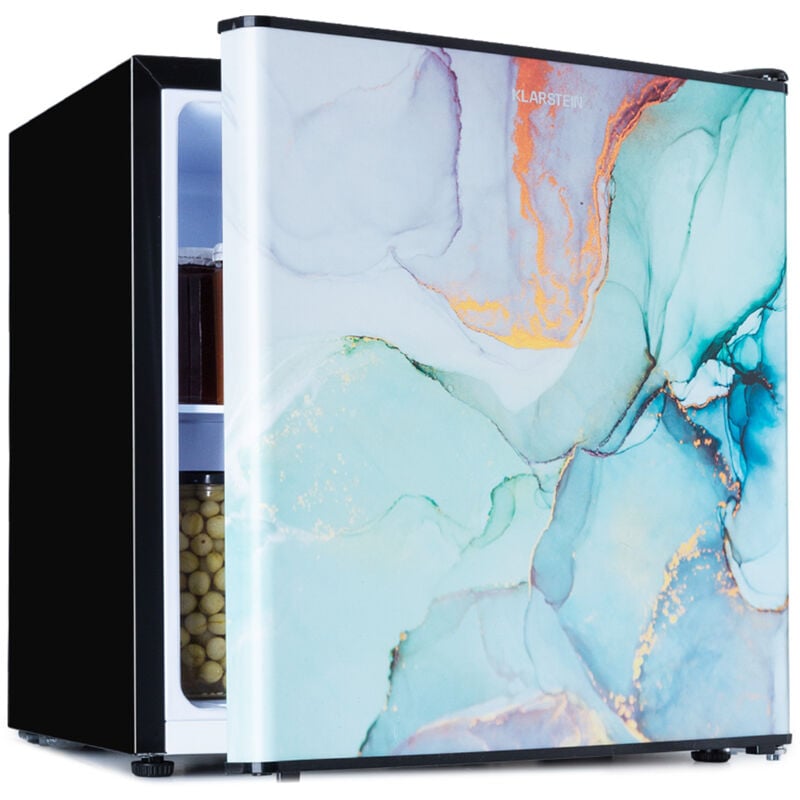 Klarstein - CoolArt - Combiné réfrigérateur-congélateur, réfrigérateur avec 2 niveaux de refroidissement, façade design, thermostat avec 5 niveaux, 0